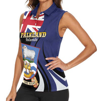 Personalised Falkland Islands Women Sleeveless Polo Shirt Desire the Right