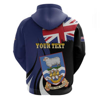 Personalised Falkland Islands Zip Hoodie Desire the Right