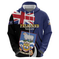 Personalised Falkland Islands Zip Hoodie Desire the Right