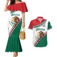Custom Baseball Mexico Couples Matching Mermaid Dress and Hawaiian Shirt Come On Mexican Team