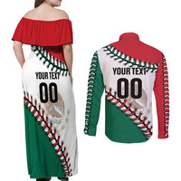 Custom Baseball Mexico Couples Matching Off Shoulder Maxi Dress and Long Sleeve Button Shirt Come On Mexican Team