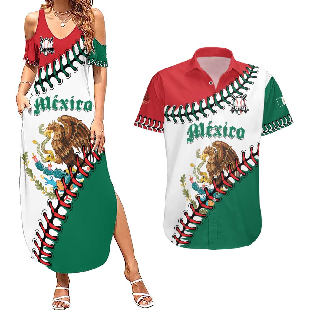 Custom Baseball Mexico Couples Matching Summer Maxi Dress and Hawaiian Shirt Come On Mexican Team