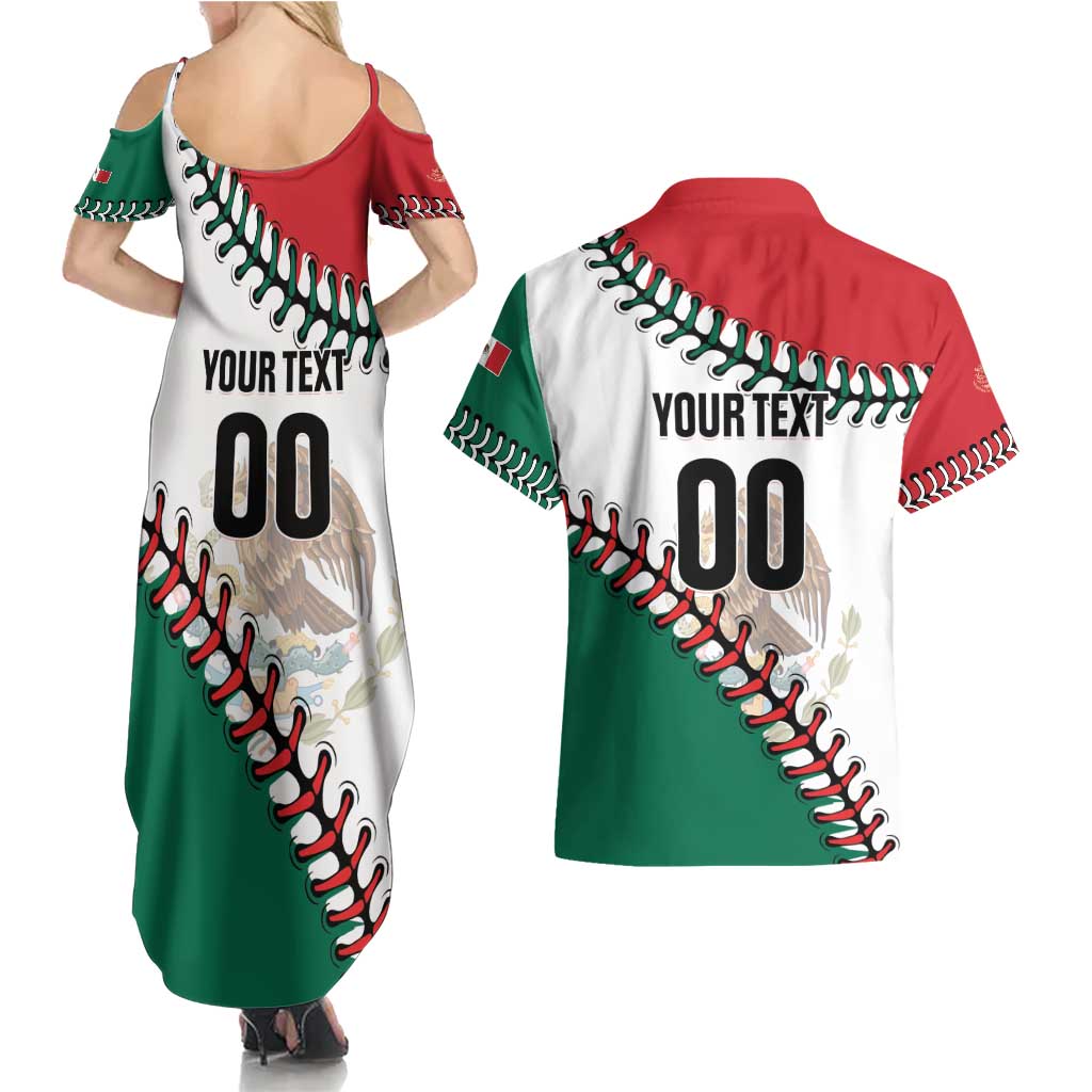 Custom Baseball Mexico Couples Matching Summer Maxi Dress and Hawaiian Shirt Come On Mexican Team