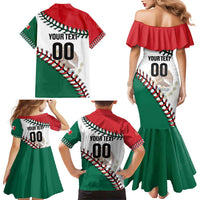 Custom Baseball Mexico Family Matching Mermaid Dress and Hawaiian Shirt Come On Mexican Team