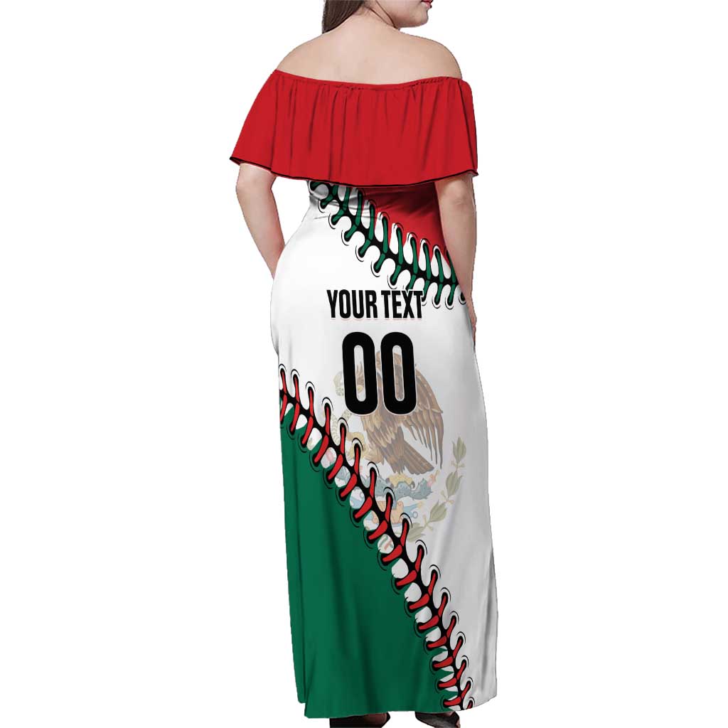Custom Baseball Mexico Family Matching Off Shoulder Maxi Dress and Hawaiian Shirt Come On Mexican Team