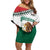 Custom Baseball Mexico Family Matching Off Shoulder Short Dress and Hawaiian Shirt Come On Mexican Team