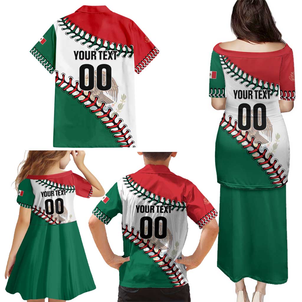 Custom Baseball Mexico Family Matching Puletasi and Hawaiian Shirt Come On Mexican Team