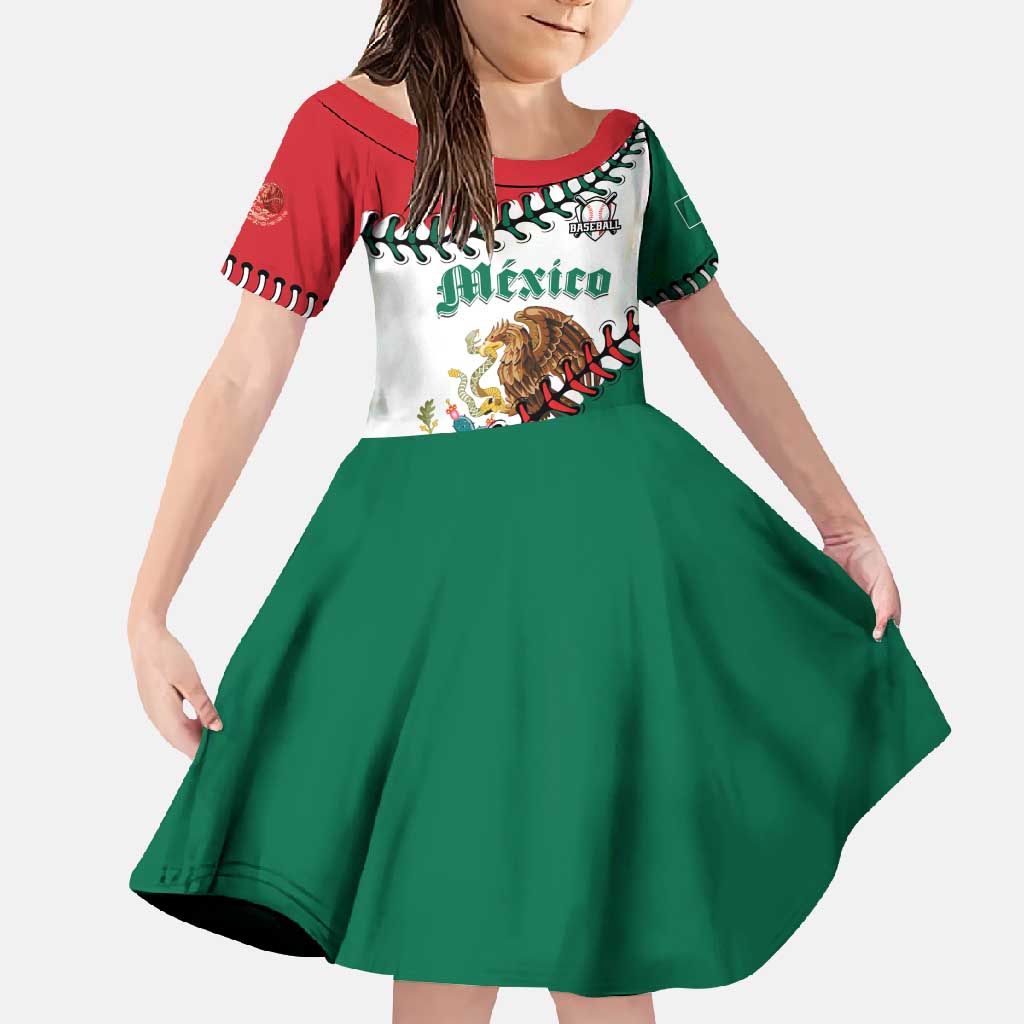 Custom Baseball Mexico Family Matching Short Sleeve Bodycon Dress and Hawaiian Shirt Come On Mexican Team