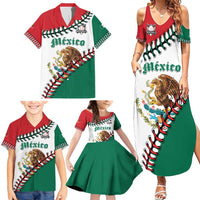 Custom Baseball Mexico Family Matching Summer Maxi Dress and Hawaiian Shirt Come On Mexican Team