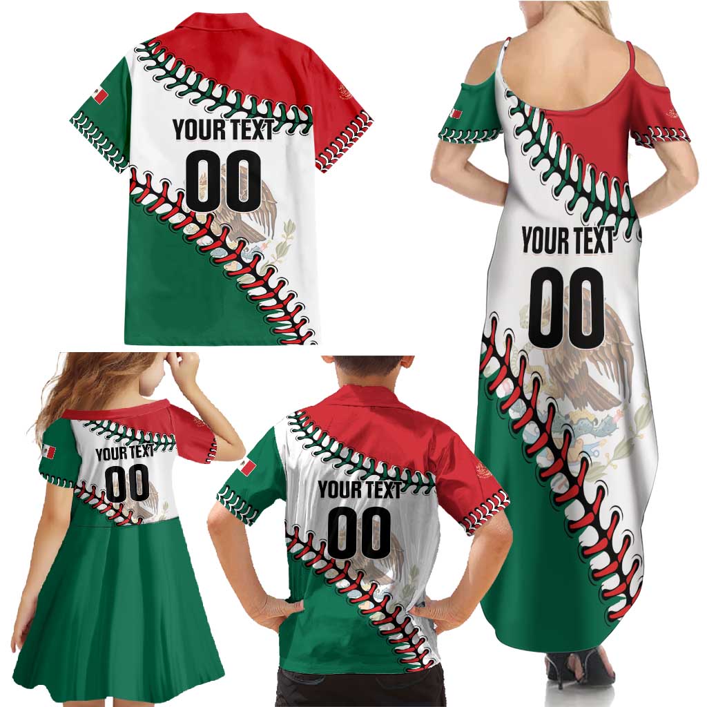 Custom Baseball Mexico Family Matching Summer Maxi Dress and Hawaiian Shirt Come On Mexican Team
