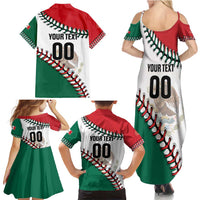 Custom Baseball Mexico Family Matching Summer Maxi Dress and Hawaiian Shirt Come On Mexican Team