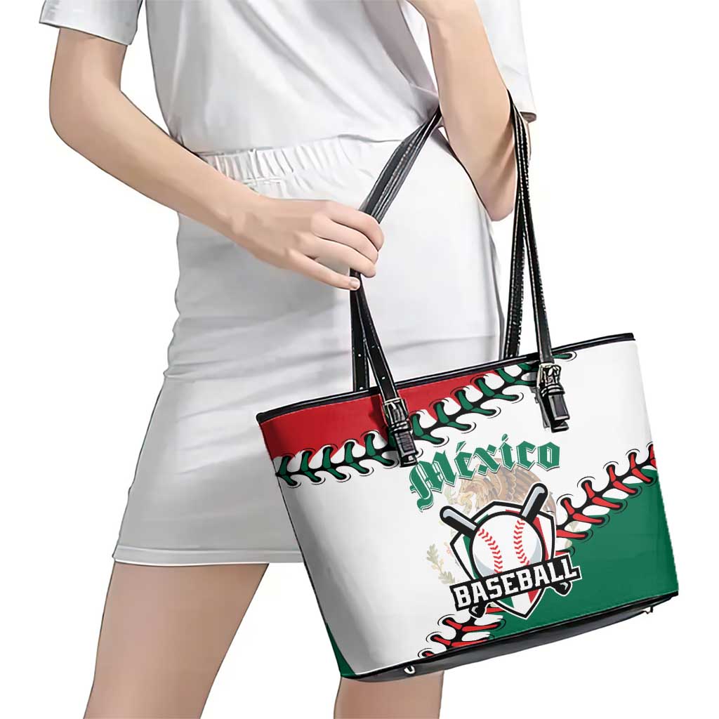 Baseball Mexico Leather Tote Bag Come On Mexican Team