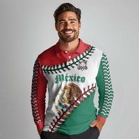 Custom Baseball Mexico Long Sleeve Polo Shirt Come On Mexican Team
