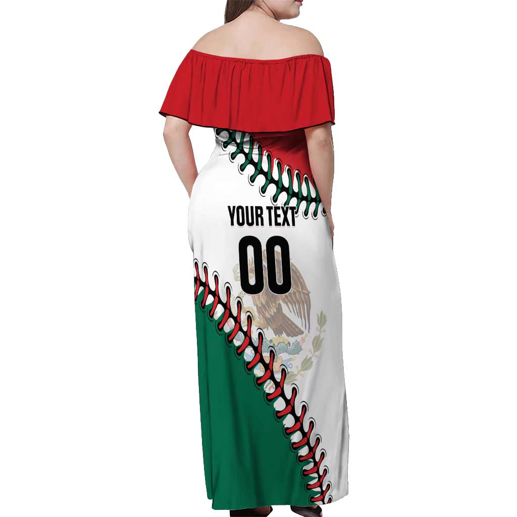 Custom Baseball Mexico Off Shoulder Maxi Dress Come On Mexican Team