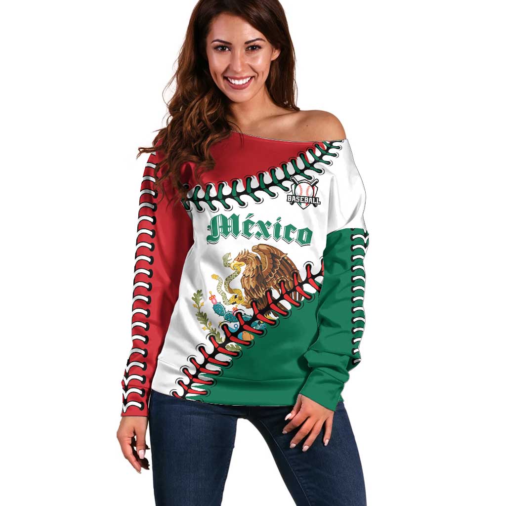 Custom Baseball Mexico Off Shoulder Sweater Come On Mexican Team