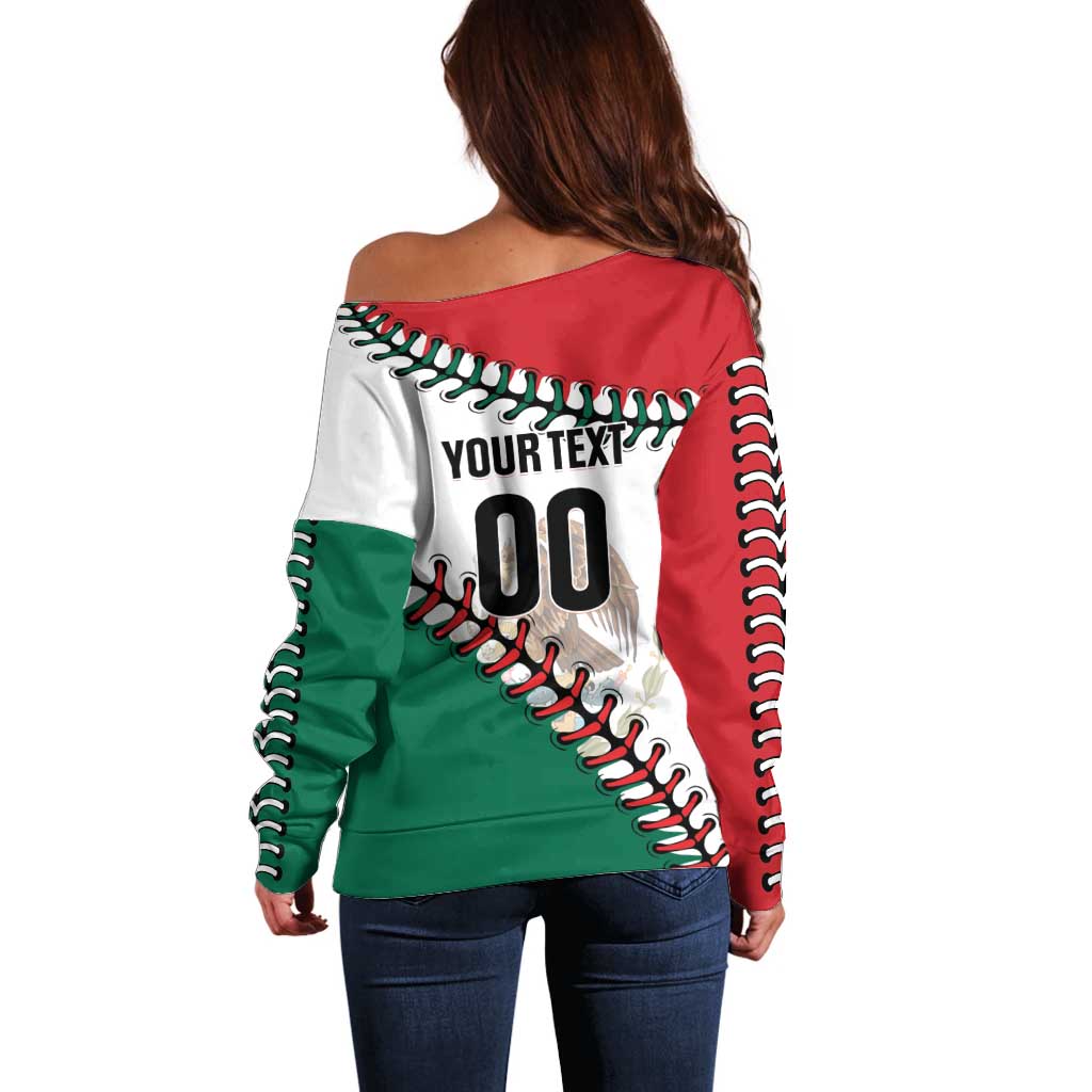 Custom Baseball Mexico Off Shoulder Sweater Come On Mexican Team