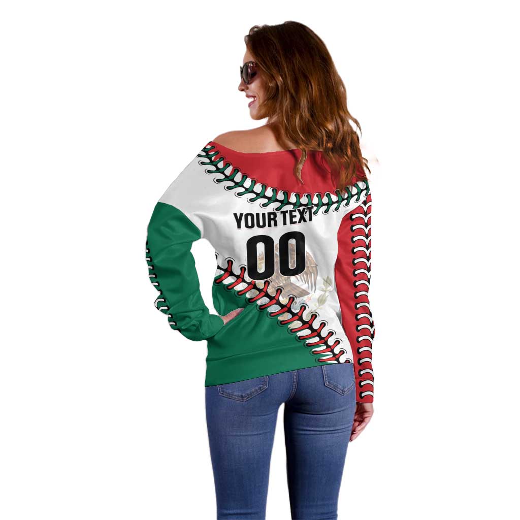 Custom Baseball Mexico Off Shoulder Sweater Come On Mexican Team