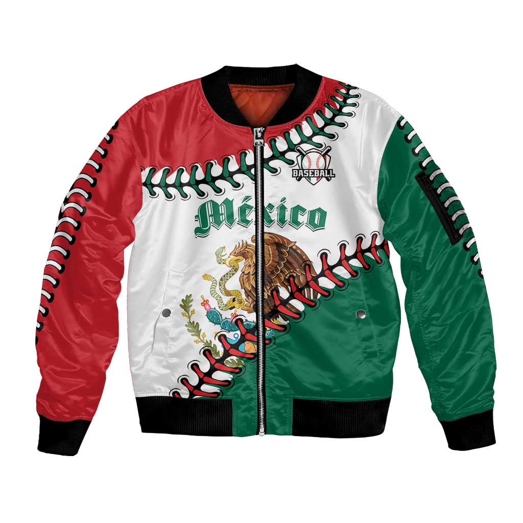 Custom Baseball Mexico Sleeve Zip Bomber Jacket Come On Mexican Team