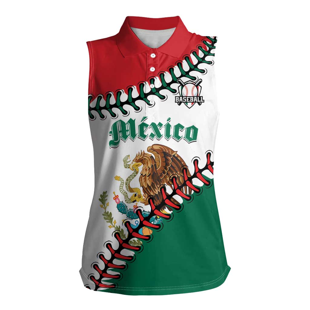 Custom Baseball Mexico Women Sleeveless Polo Shirt Come On Mexican Team