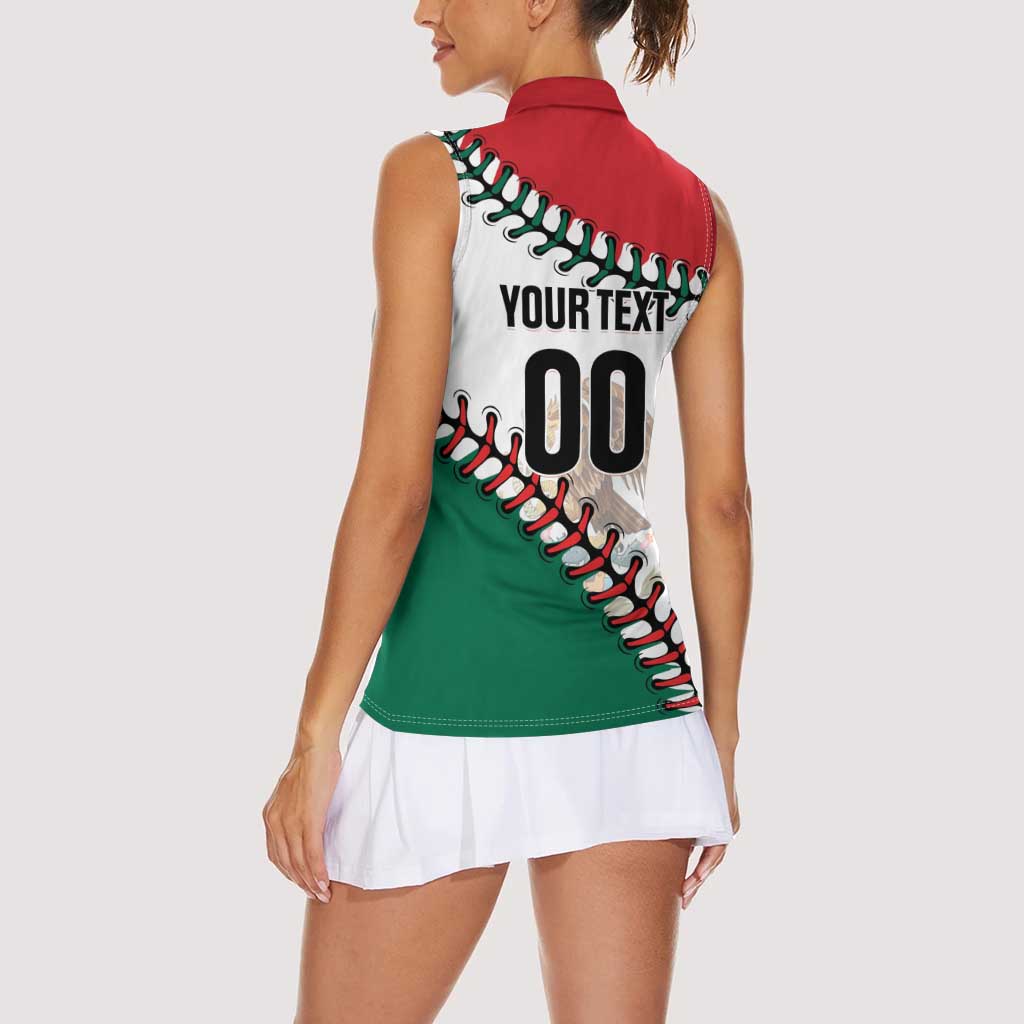 Custom Baseball Mexico Women Sleeveless Polo Shirt Come On Mexican Team