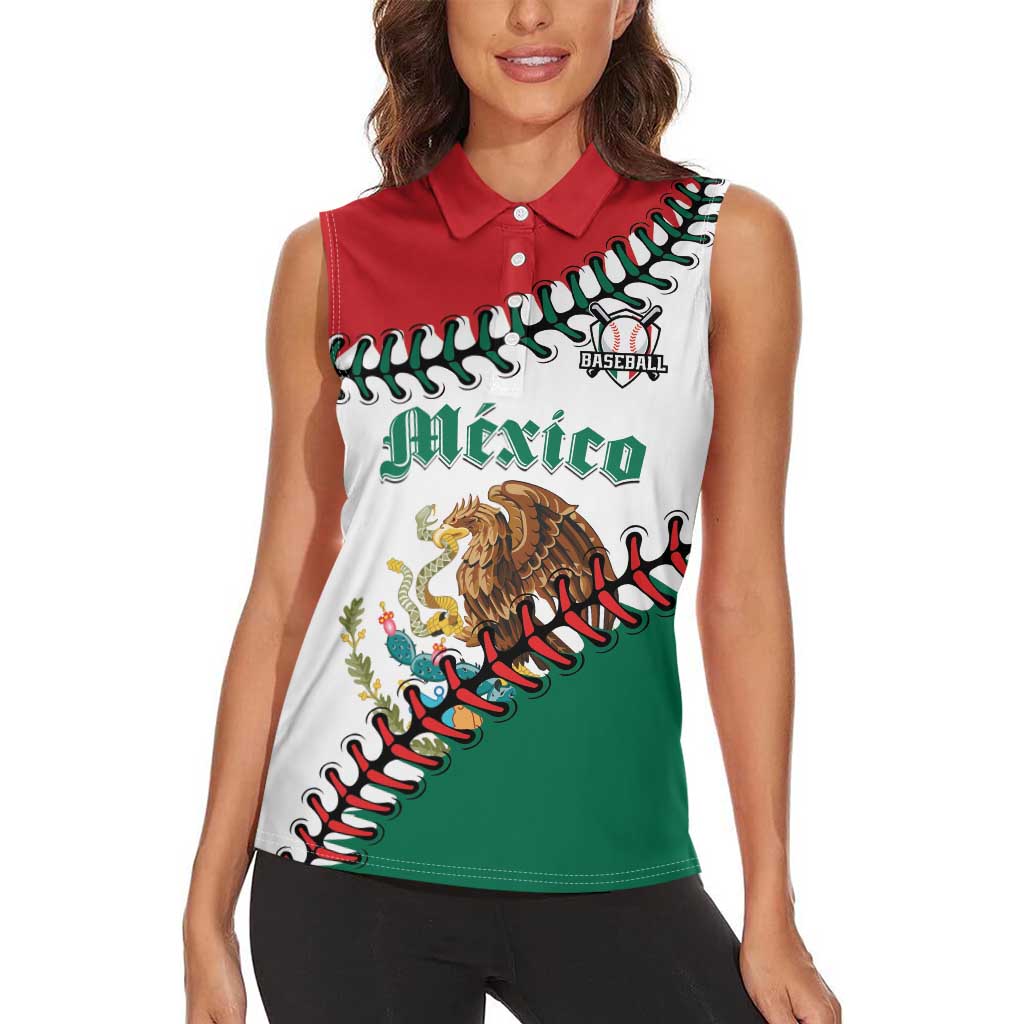 Custom Baseball Mexico Women Sleeveless Polo Shirt Come On Mexican Team