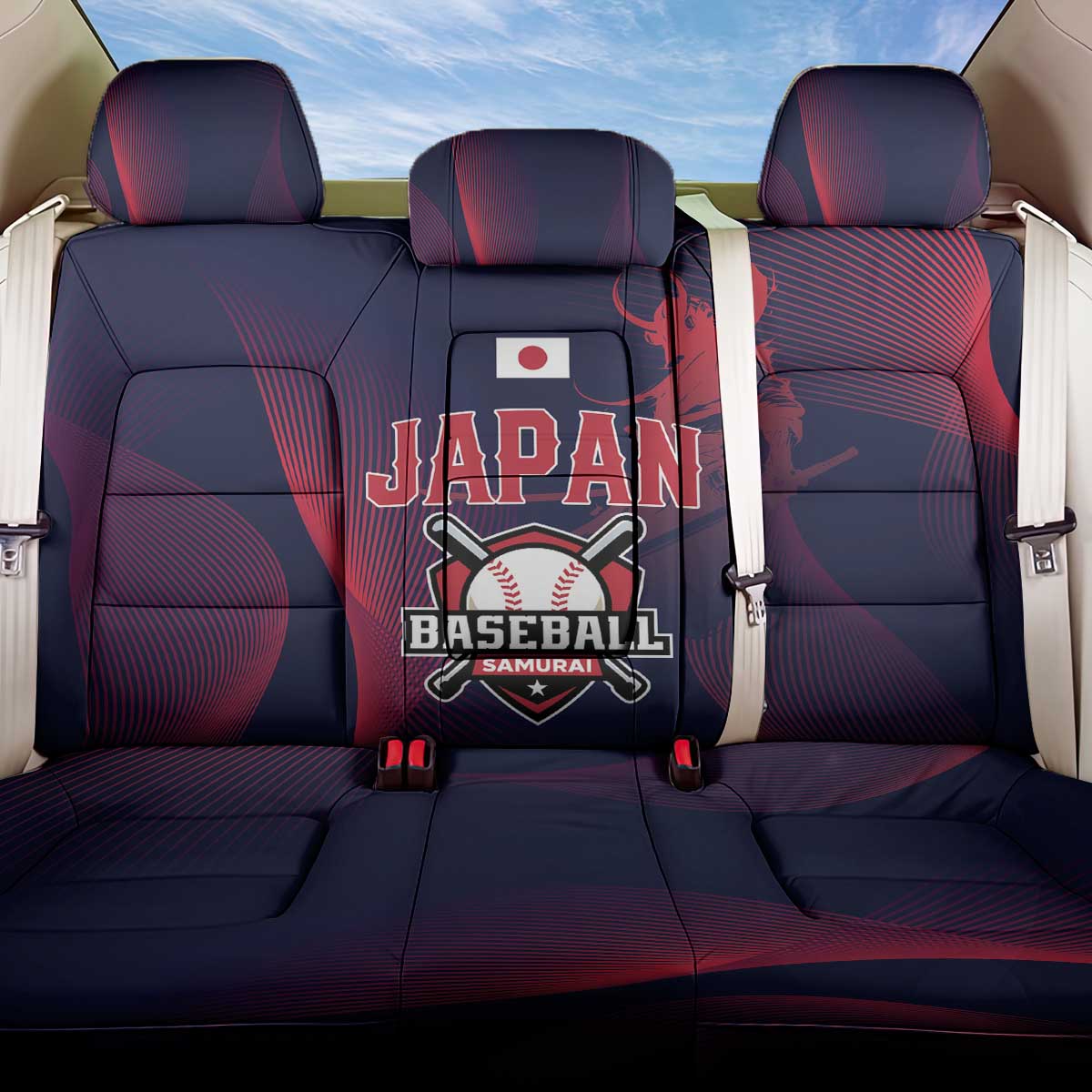 Baseball Japan Back Car Seat Cover Japan Samurai Go Champions