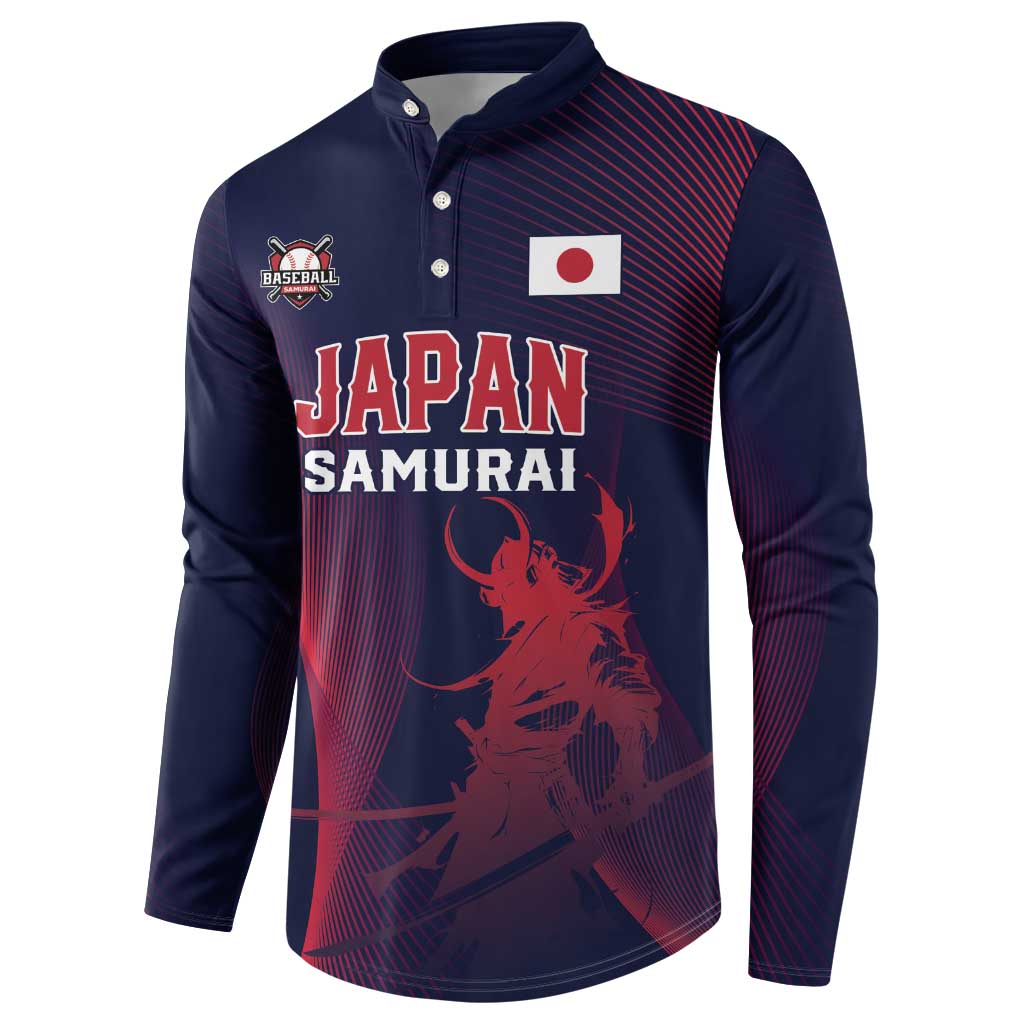 Custom Baseball Japan Button Sweatshirt Japan Samurai Go Champions