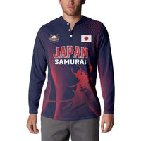 Custom Baseball Japan Button Sweatshirt Japan Samurai Go Champions