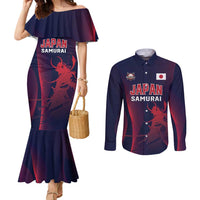 Custom Baseball Japan Couples Matching Mermaid Dress and Long Sleeve Button Shirt Japan Samurai Go Champions