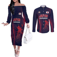 Custom Baseball Japan Couples Matching Off The Shoulder Long Sleeve Dress and Long Sleeve Button Shirt Japan Samurai Go Champions