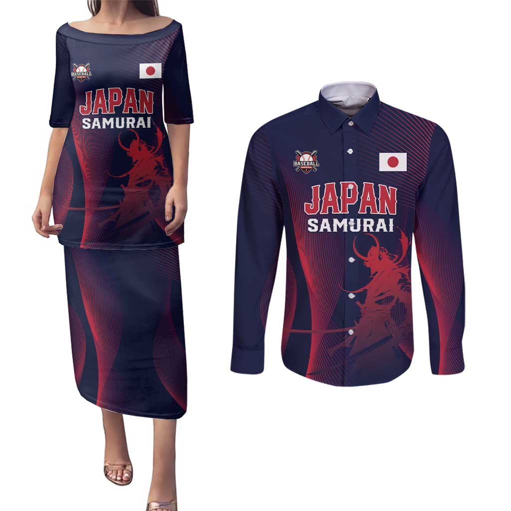 Custom Baseball Japan Couples Matching Puletasi and Long Sleeve Button Shirt Japan Samurai Go Champions