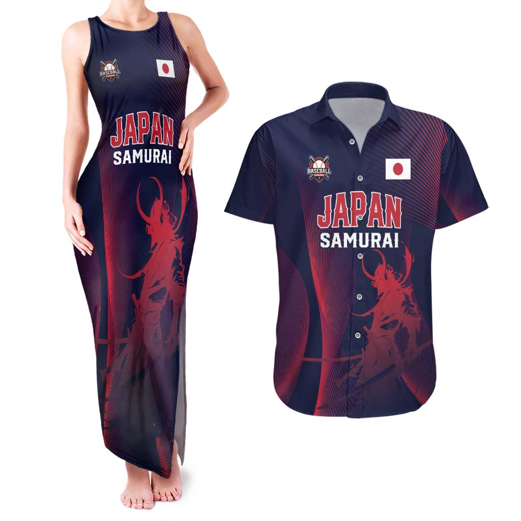 Custom Baseball Japan Couples Matching Tank Maxi Dress and Hawaiian Shirt Japan Samurai Go Champions