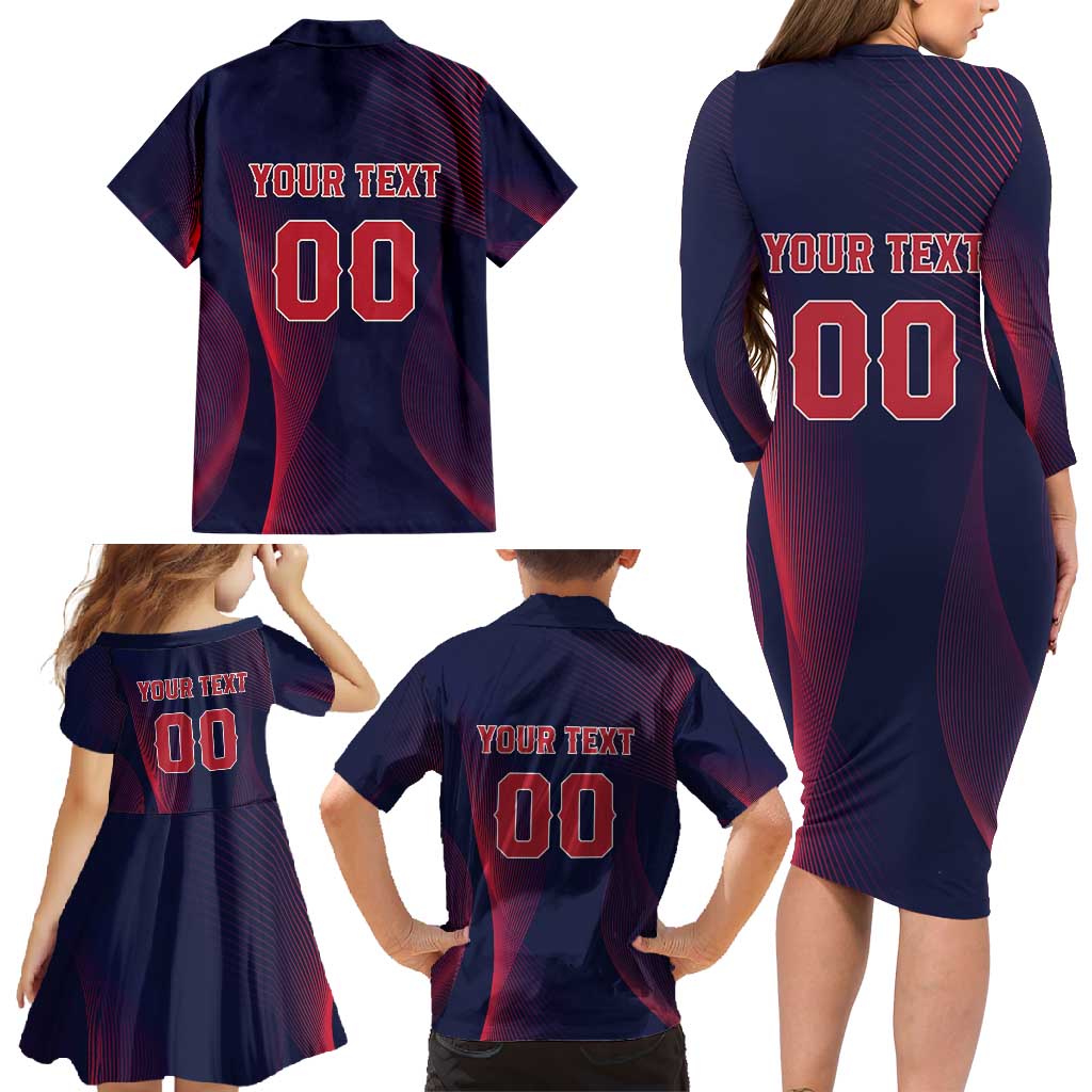 Custom Baseball Japan Family Matching Long Sleeve Bodycon Dress and Hawaiian Shirt Japan Samurai Go Champions