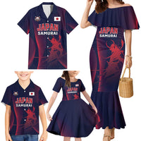 Custom Baseball Japan Family Matching Mermaid Dress and Hawaiian Shirt Japan Samurai Go Champions