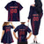 Custom Baseball Japan Family Matching Off The Shoulder Long Sleeve Dress and Hawaiian Shirt Japan Samurai Go Champions