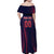 Custom Baseball Japan Family Matching Off Shoulder Maxi Dress and Hawaiian Shirt Japan Samurai Go Champions