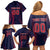 Custom Baseball Japan Family Matching Off Shoulder Short Dress and Hawaiian Shirt Japan Samurai Go Champions