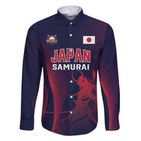 Custom Baseball Japan Family Matching Off Shoulder Short Dress and Hawaiian Shirt Japan Samurai Go Champions