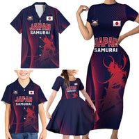 Custom Baseball Japan Family Matching Short Sleeve Bodycon Dress and Hawaiian Shirt Japan Samurai Go Champions