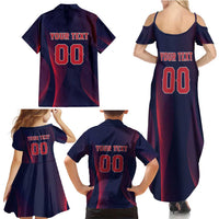Custom Baseball Japan Family Matching Summer Maxi Dress and Hawaiian Shirt Japan Samurai Go Champions