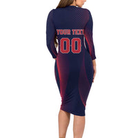Custom Baseball Japan Long Sleeve Bodycon Dress Japan Samurai Go Champions