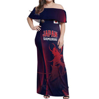 Custom Baseball Japan Off Shoulder Maxi Dress Japan Samurai Go Champions