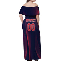 Custom Baseball Japan Off Shoulder Maxi Dress Japan Samurai Go Champions