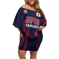 Custom Baseball Japan Off Shoulder Short Dress Japan Samurai Go Champions