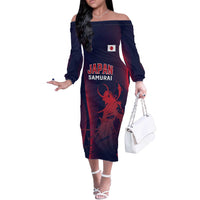 Custom Baseball Japan Off The Shoulder Long Sleeve Dress Japan Samurai Go Champions