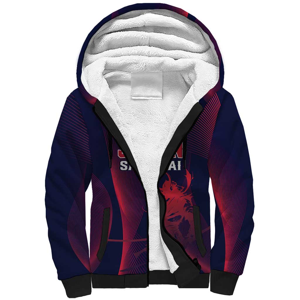 Custom Baseball Japan Sherpa Hoodie Japan Samurai Go Champions