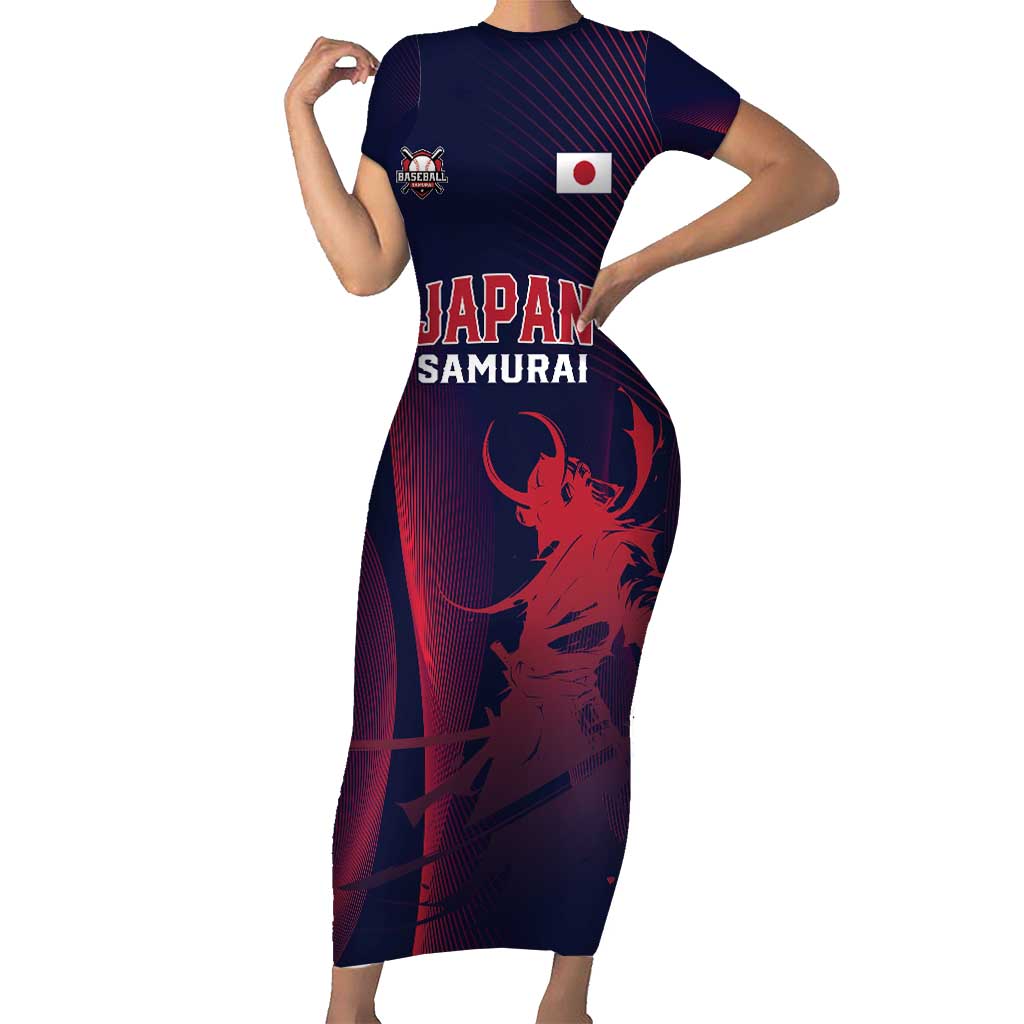 Custom Baseball Japan Short Sleeve Bodycon Dress Japan Samurai Go Champions
