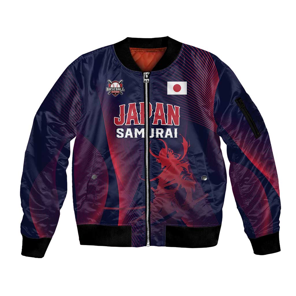 Custom Baseball Japan Sleeve Zip Bomber Jacket Japan Samurai Go Champions