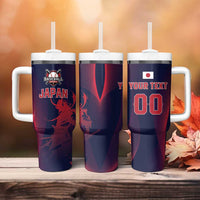 Custom Baseball Japan Tumbler With Handle Japan Samurai Go Champions