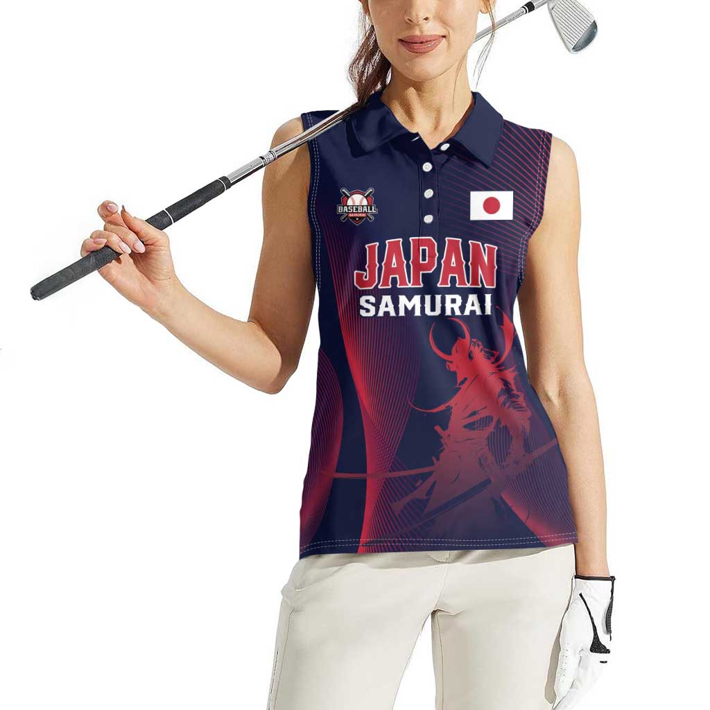 Custom Baseball Japan Women Sleeveless Polo Shirt Japan Samurai Go Champions